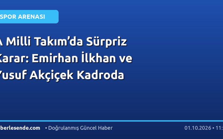 A Milli Takım’da Sürpriz Karar: Emirhan İlkhan ve Yusuf Akçiçek Kadroda