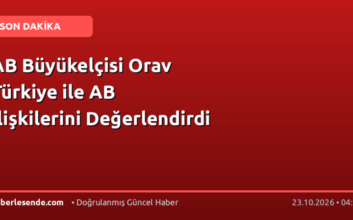 AB Büyükelçisi Orav Türkiye ile AB İlişkilerini Değerlendirdi