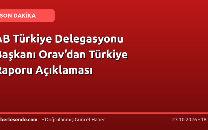 AB Türkiye Delegasyonu Başkanı Orav’dan Türkiye Raporu Açıklaması