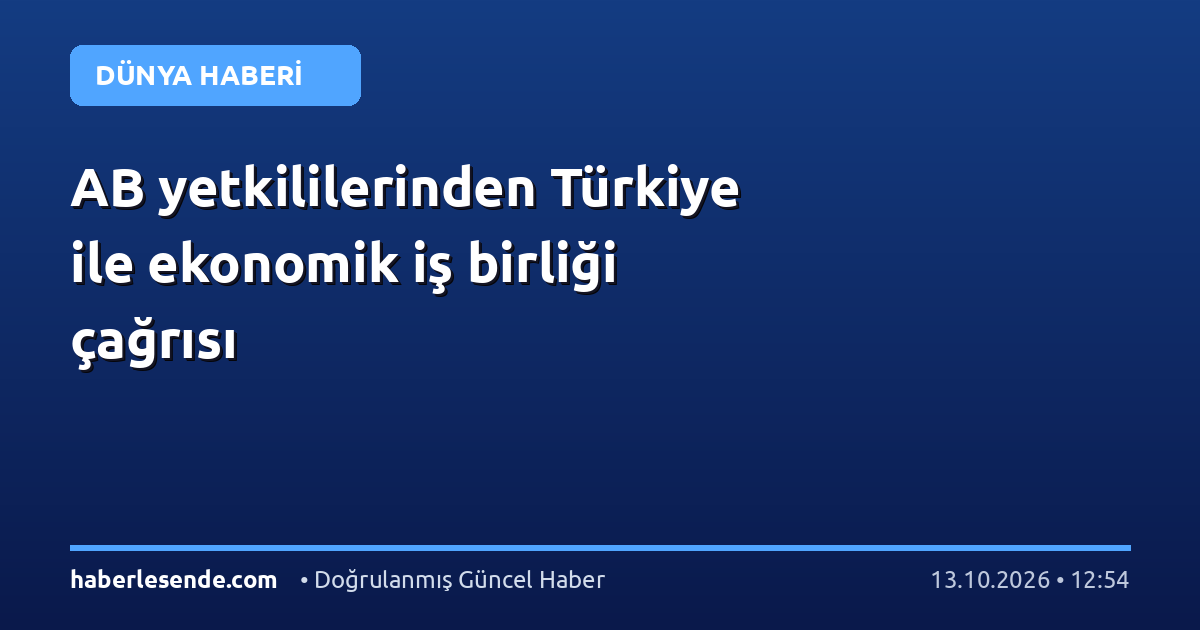 AB yetkililerinden Türkiye ile ekonomik iş birliği çağrısı