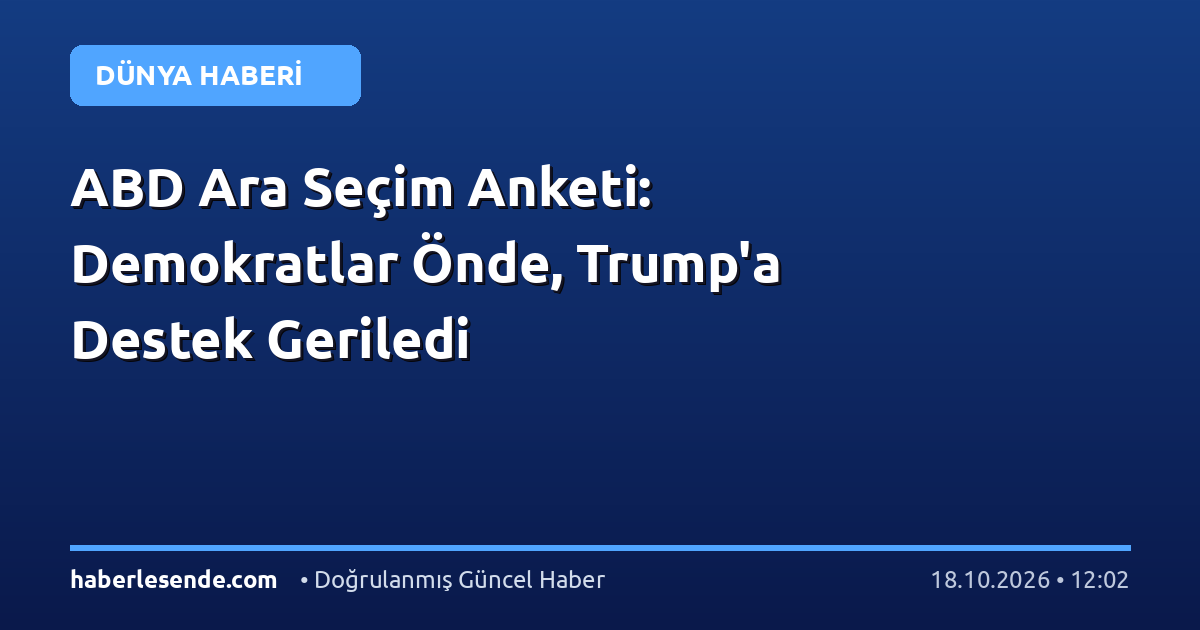ABD Ara Seçim Anketi: Demokratlar Önde, Trump'a Destek Geriledi