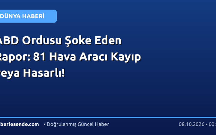 ABD Ordusu Şoke Eden Rapor: 81 Hava Aracı Kayıp veya Hasarlı!