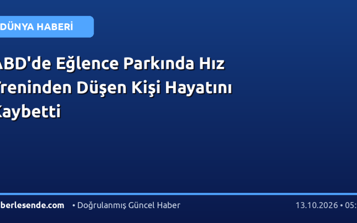 ABD'de Eğlence Parkında Hız Treninden Düşen Kişi Hayatını Kaybetti
