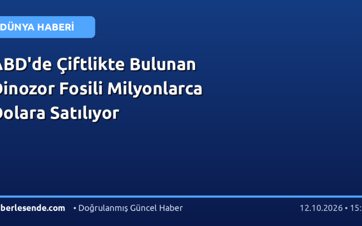 ABD'de Çiftlikte Bulunan Dinozor Fosili Milyonlarca Dolara Satılıyor