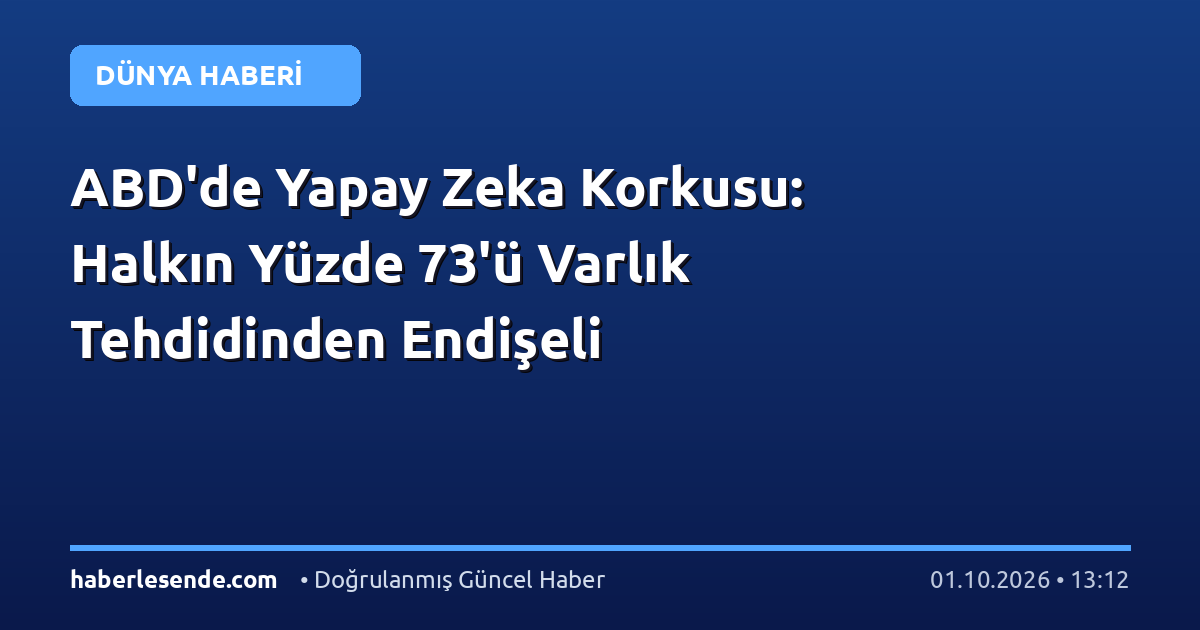 ABD'de Yapay Zeka Korkusu: Halkın Yüzde 73'ü Varlık Tehdidinden Endişeli