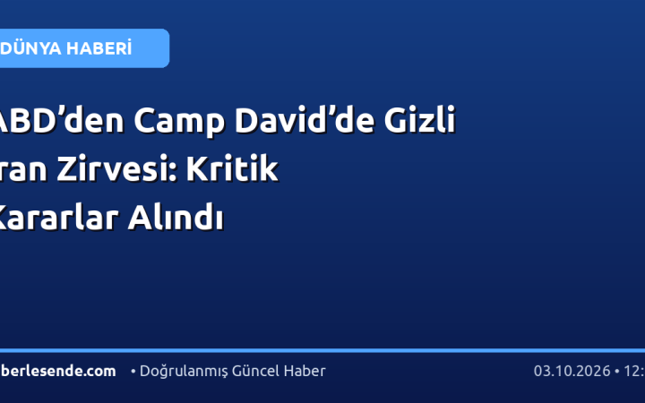 ABD’den Camp David’de Gizli İran Zirvesi: Kritik Kararlar Alındı