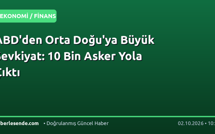 ABD'den Orta Doğu'ya Büyük Sevkiyat: 10 Bin Asker Yola Çıktı