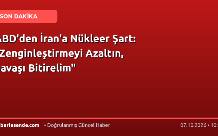 ABD'den İran'a Nükleer Şart: "Zenginleştirmeyi Azaltın, Savaşı Bitirelim"