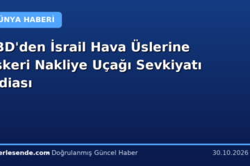 ABD'den İsrail Hava Üslerine Askeri Nakliye Uçağı Sevkiyatı İddiası