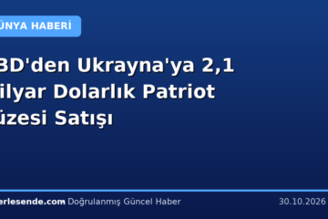 ABD'den Ukrayna'ya 2,1 Milyar Dolarlık Patriot Füzesi Satışı