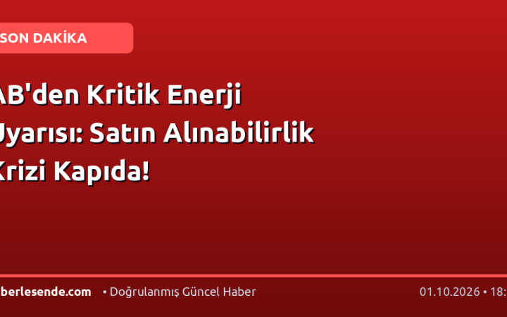 AB'den Kritik Enerji Uyarısı: Satın Alınabilirlik Krizi Kapıda!