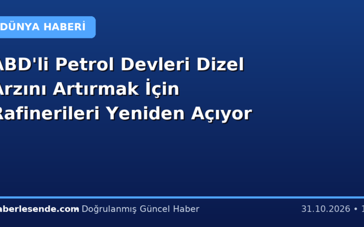 ABD'li Petrol Devleri Dizel Arzını Artırmak İçin Rafinerileri Yeniden Açıyor