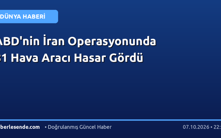 ABD'nin İran Operasyonunda 81 Hava Aracı Hasar Gördü