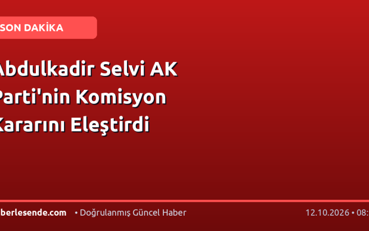 Abdulkadir Selvi AK Parti'nin Komisyon Kararını Eleştirdi