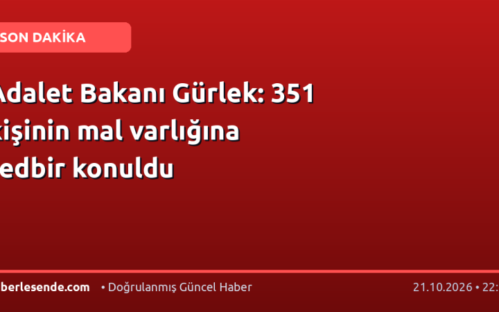 Adalet Bakanı Gürlek: 351 kişinin mal varlığına tedbir konuldu