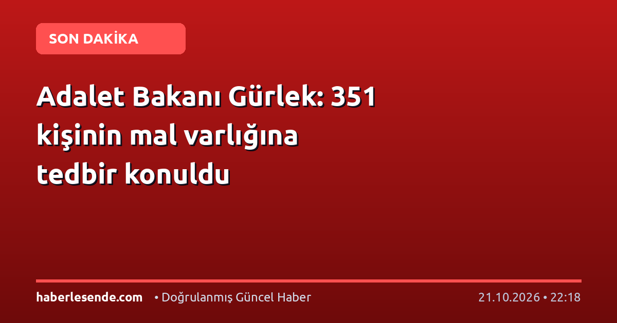 Adalet Bakanı Gürlek: 351 kişinin mal varlığına tedbir konuldu