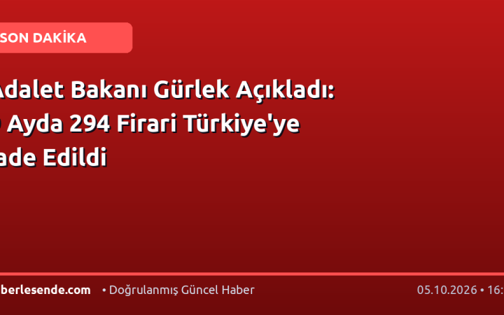 Adalet Bakanı Gürlek Açıkladı: 9 Ayda 294 Firari Türkiye'ye İade Edildi