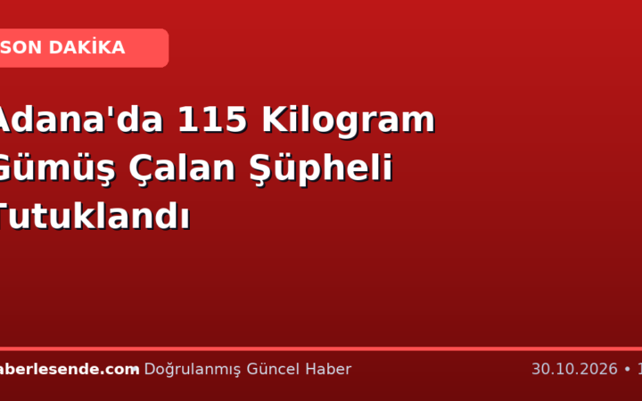 Adana'da 115 Kilogram Gümüş Çalan Şüpheli Tutuklandı