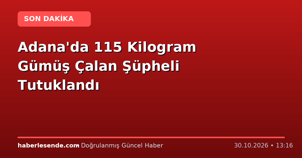 Adana'da 115 Kilogram Gümüş Çalan Şüpheli Tutuklandı