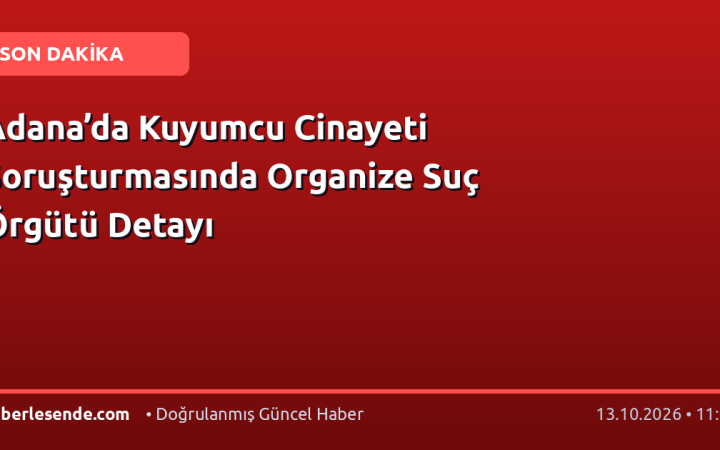 Adana’da Kuyumcu Cinayeti Soruşturmasında Organize Suç Örgütü Detayı