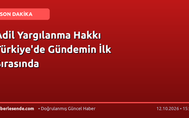 Adil Yargılanma Hakkı Türkiye'de Gündemin İlk Sırasında