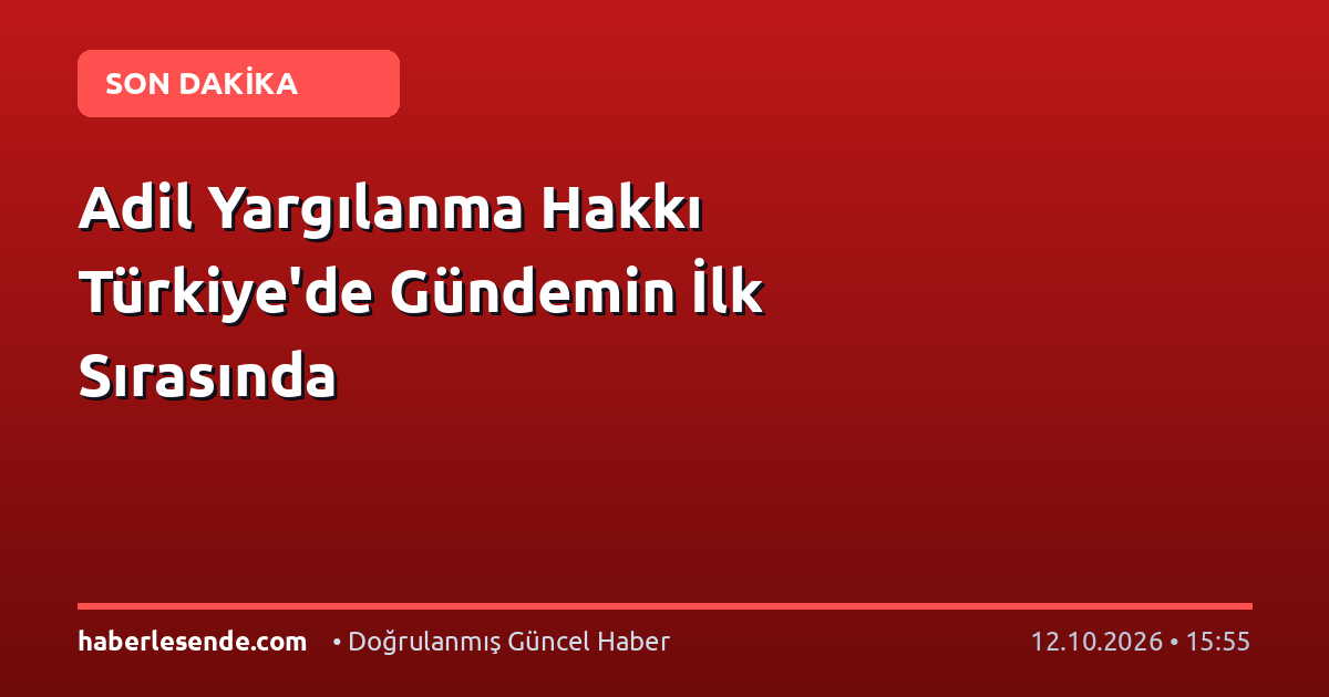 Adil Yargılanma Hakkı Türkiye'de Gündemin İlk Sırasında