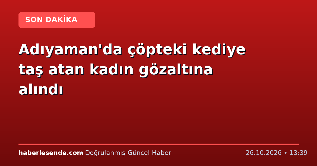 Adıyaman'da çöpteki kediye taş atan kadın gözaltına alındı