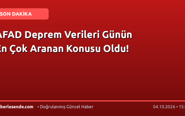 AFAD Deprem Verileri Günün En Çok Aranan Konusu Oldu!