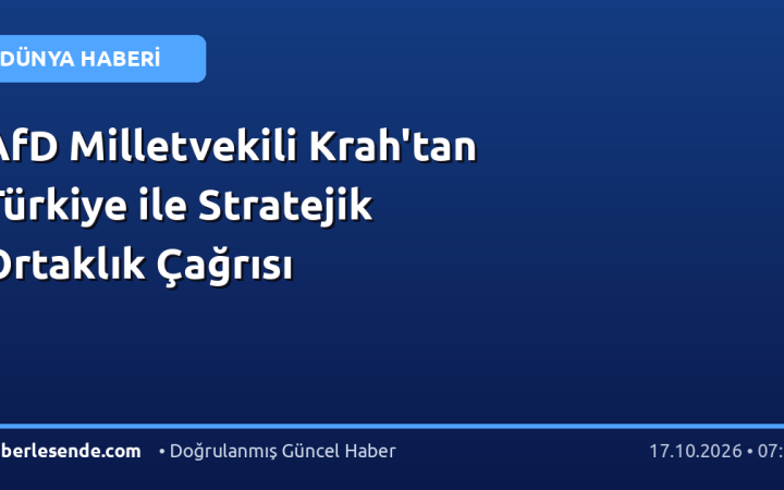 AfD Milletvekili Krah'tan Türkiye ile Stratejik Ortaklık Çağrısı