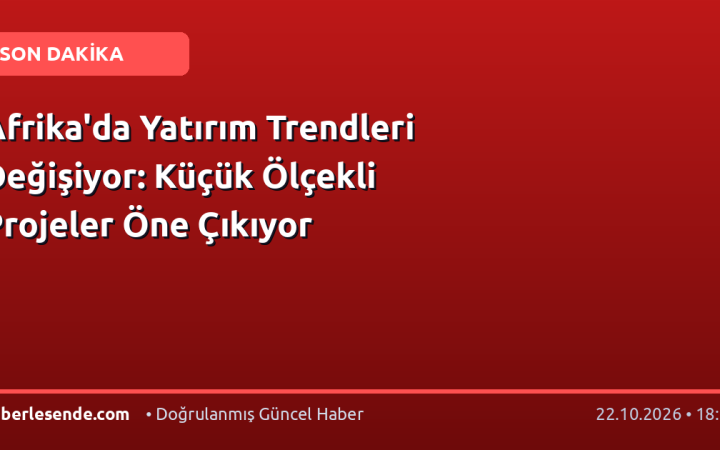 Afrika'da Yatırım Trendleri Değişiyor: Küçük Ölçekli Projeler Öne Çıkıyor