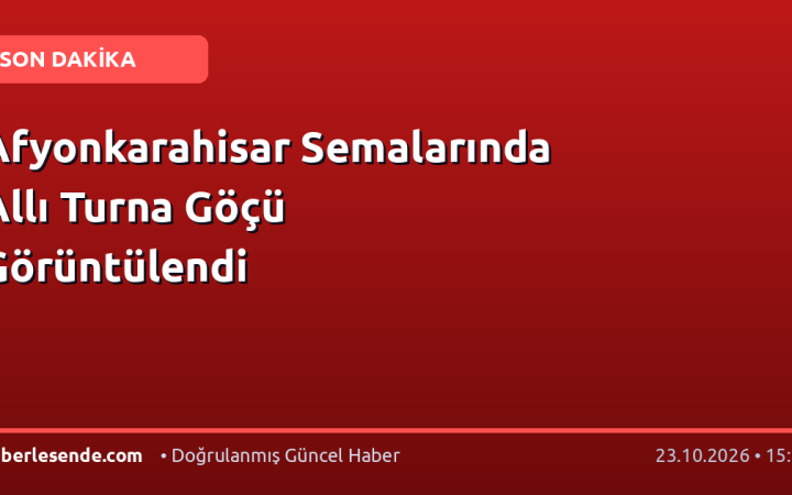 Afyonkarahisar Semalarında Allı Turna Göçü Görüntülendi