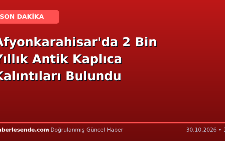 Afyonkarahisar'da 2 Bin Yıllık Antik Kaplıca Kalıntıları Bulundu