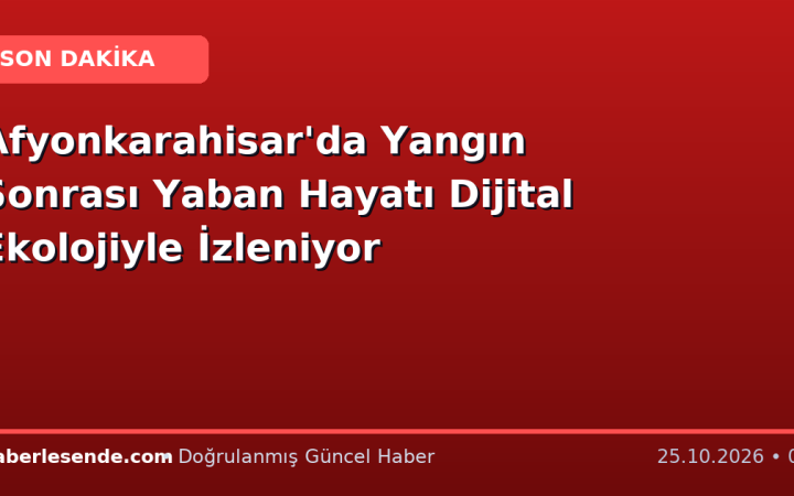 Afyonkarahisar'da Yangın Sonrası Yaban Hayatı Dijital Ekolojiyle İzleniyor