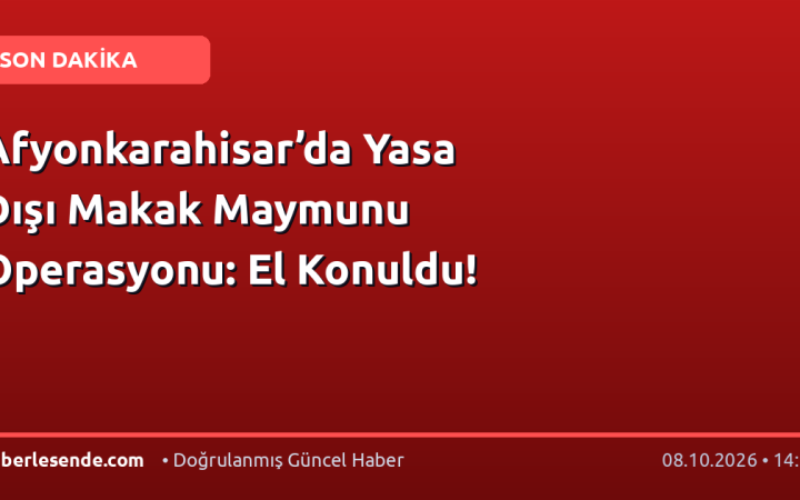 Afyonkarahisar’da Yasa Dışı Makak Maymunu Operasyonu: El Konuldu!