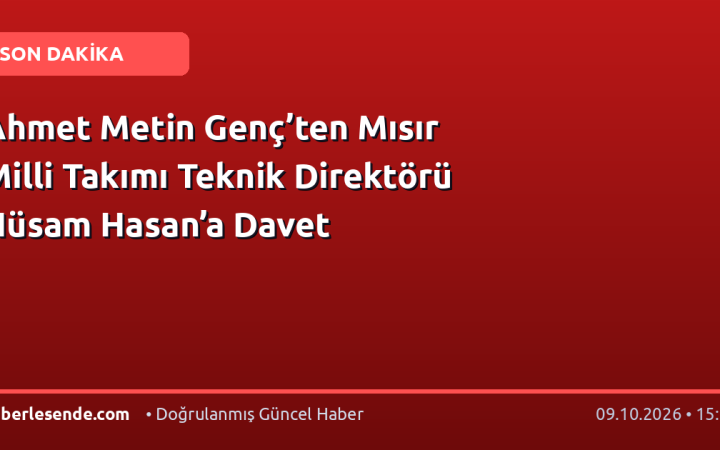 Ahmet Metin Genç’ten Mısır Milli Takımı Teknik Direktörü Hüsam Hasan’a Davet