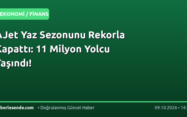 AJet Yaz Sezonunu Rekorla Kapattı: 11 Milyon Yolcu Taşındı!