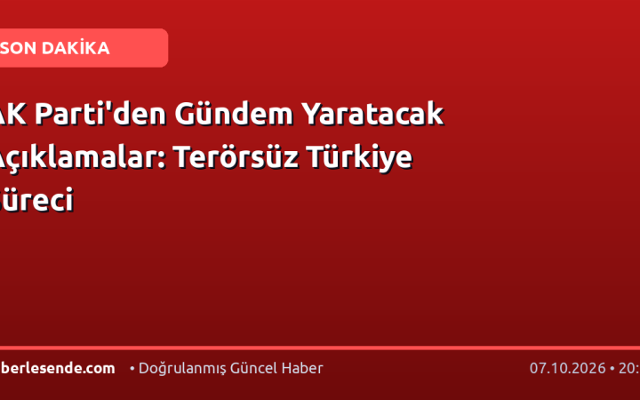 AK Parti'den Gündem Yaratacak Açıklamalar: Terörsüz Türkiye Süreci