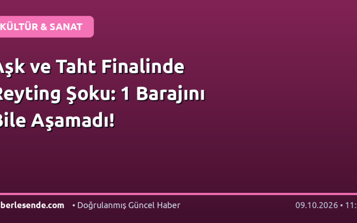 Aşk ve Taht Finalinde Reyting Şoku: 1 Barajını Bile Aşamadı!