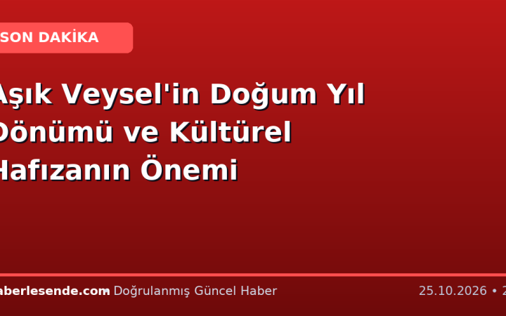 Aşık Veysel'in Doğum Yıl Dönümü ve Kültürel Hafızanın Önemi