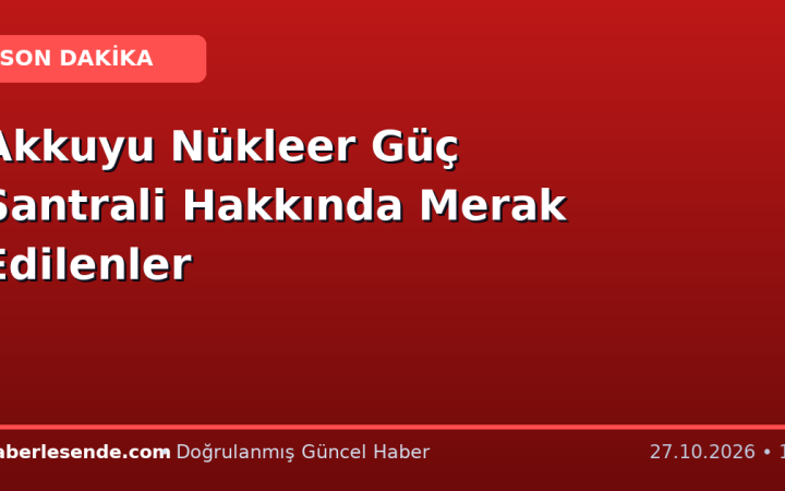 Akkuyu Nükleer Güç Santrali Hakkında Merak Edilenler
