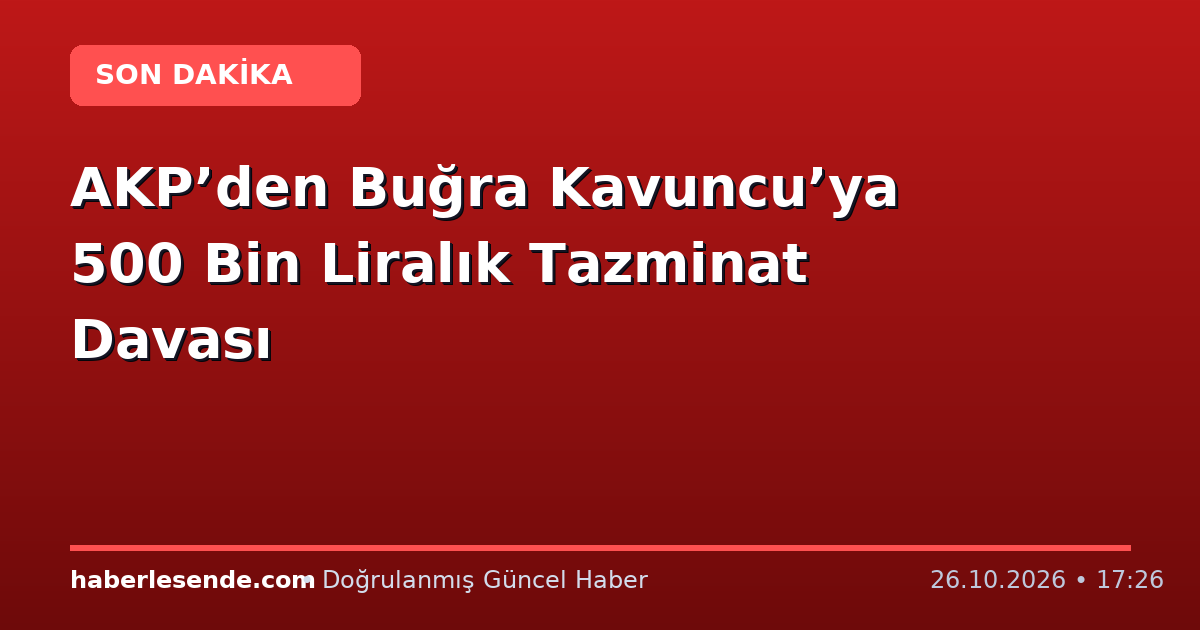 AKP’den Buğra Kavuncu’ya 500 Bin Liralık Tazminat Davası