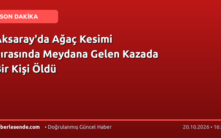 Aksaray'da Ağaç Kesimi Sırasında Meydana Gelen Kazada Bir Kişi Öldü