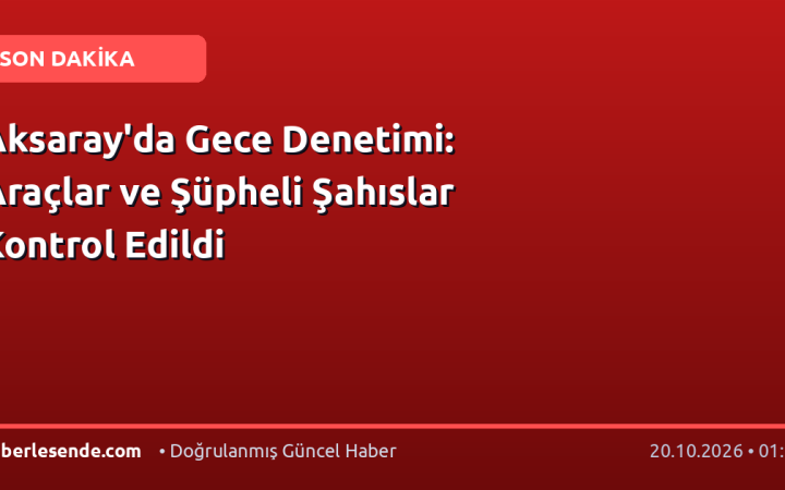 Aksaray'da Gece Denetimi: Araçlar ve Şüpheli Şahıslar Kontrol Edildi
