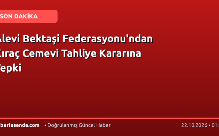 Alevi Bektaşi Federasyonu'ndan Kıraç Cemevi Tahliye Kararına Tepki