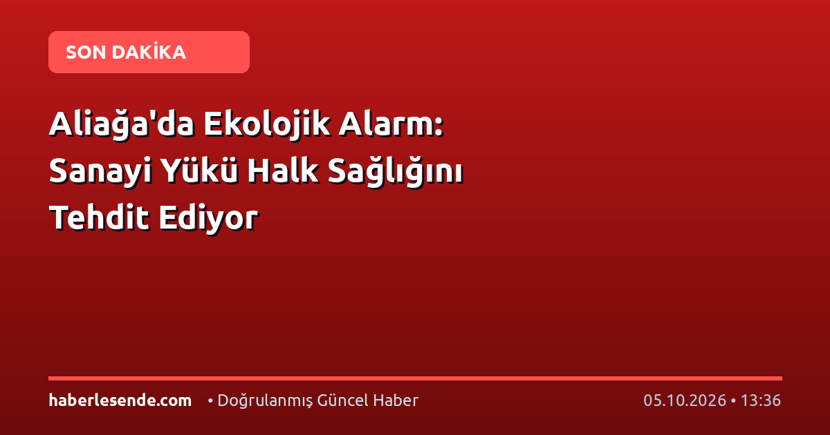 Aliağa'da Ekolojik Alarm: Sanayi Yükü Halk Sağlığını Tehdit Ediyor