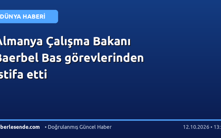 Almanya Çalışma Bakanı Baerbel Bas görevlerinden istifa etti