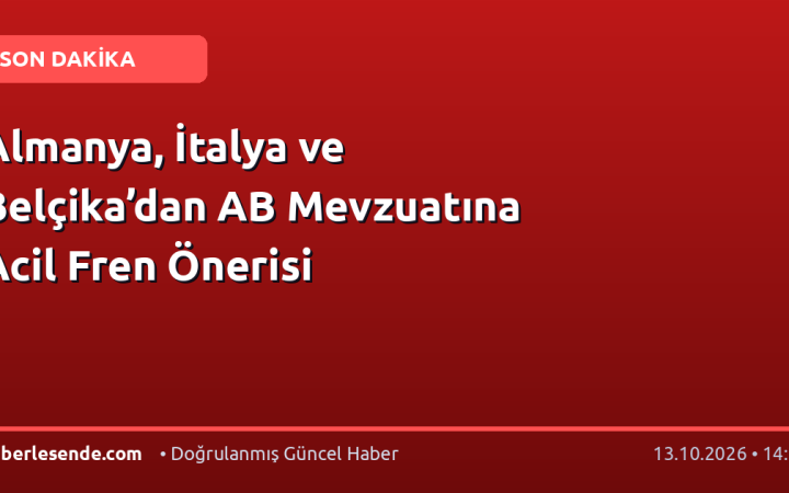 Almanya, İtalya ve Belçika’dan AB Mevzuatına Acil Fren Önerisi