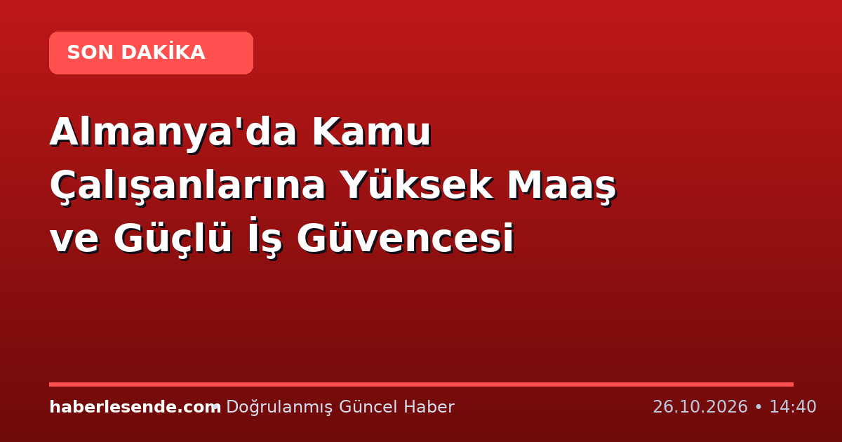 Almanya'da Kamu Çalışanlarına Yüksek Maaş ve Güçlü İş Güvencesi