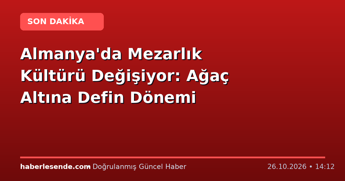 Almanya'da Mezarlık Kültürü Değişiyor: Ağaç Altına Defin Dönemi