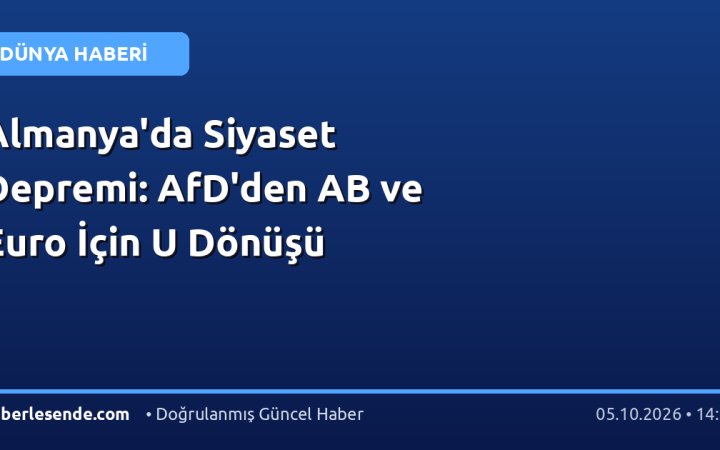 Almanya'da Siyaset Depremi: AfD'den AB ve Euro İçin U Dönüşü